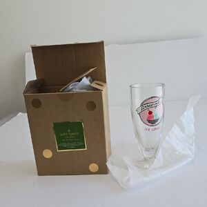 NIB kate spade Lenox All In Good Taste Set Of 2 Ice Cream Soda Glasses 14 Oz
